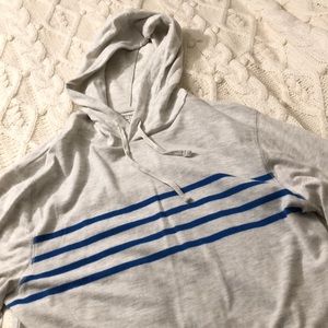 Old Navy grey and blue striped sweatshirt